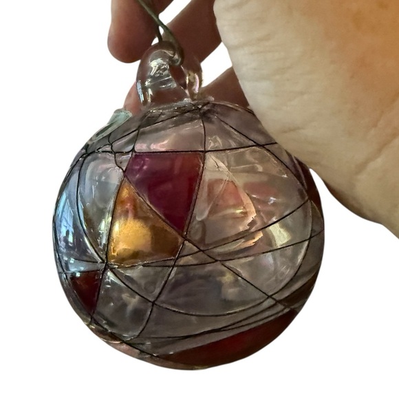 PartyLite Mosaic Glass Globe Ornament P7039 – Hand Blown Romania - Picture 1 of 9